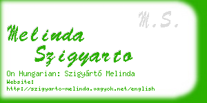 melinda szigyarto business card