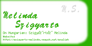 melinda szigyarto business card